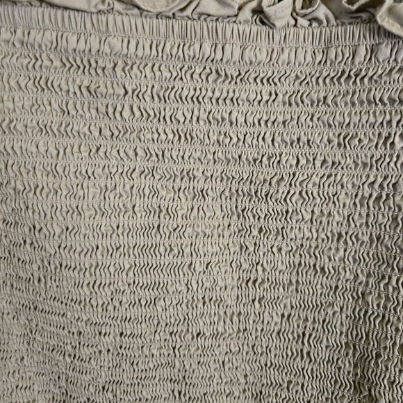 Inc International Concept Puff Sleeve Smocked Blouse Neutral Beige Size L - Picture 5 of 8